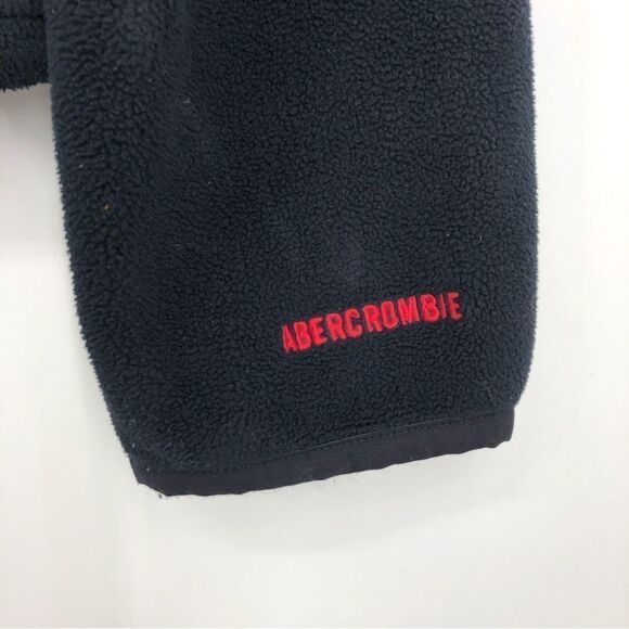 Abercrombie & Fitch Mens Fleece Half Zip‎ Pullover Black Size Large - Picture 4 of 10